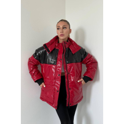 Shiny Puffer Jacket - Red