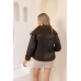 Sheepskin coat with zipper - brown