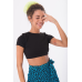 Back Cut Crop Top - Black