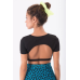 Back Cut Crop Top - Black