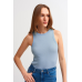 Ribbed Halter Neck Knitted Undershirt - Blue