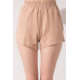 Baumwollshorts mit Gummibund - beige