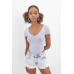 Viscose V-Neck Body - Light Gray