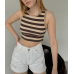 Striped Crop Top - Shades of Brown