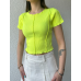 T-shirt with decorative seam - Neon Yellow