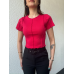 T-Shirt mit Ziernaht - fuchsia