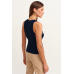 Ribbed Halter Top - Navy