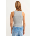 Ribbed Halter Top - Gray