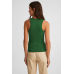 Ribbed Halter Top - Bottle Green