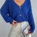 Knitted Button Cardigan - Blue