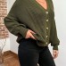 Loose button cardigan - olive