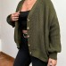 Loose button cardigan - olive