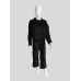 Plush wide-leg tracksuit - black